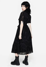 Lunafern Fern Printed Belted Midi Shirt Dress