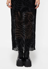 Lunafern Mesh Fern Leaf Midaxi Skirt