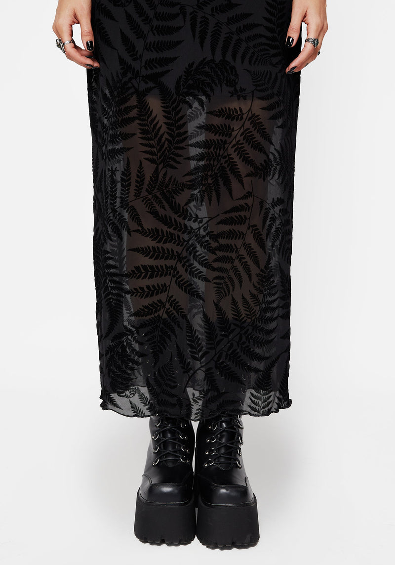 Lunafern Mesh Fern Leaf Midaxi Skirt