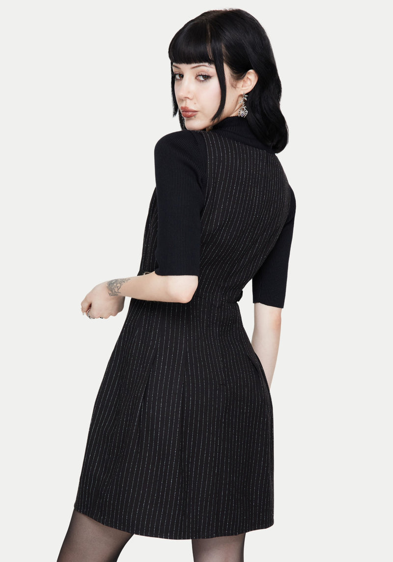 Katya Striped Mini Pinafore Dress