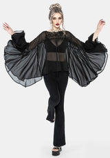 Noire Fluted Cuff Chiffon Blouse