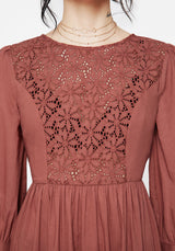 Cavern Cotton Broderie Button Up Midaxi Dress