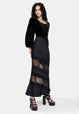 Onyx Lace Cut Out Maxi Skirt