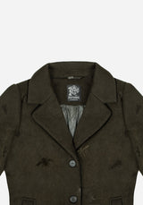 Evelyn Wool-Blend Bug Embossed Longline Coat