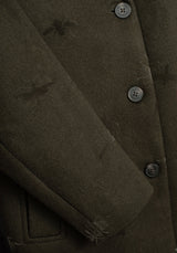 Evelyn Wool-Blend Bug Embossed Longline Coat