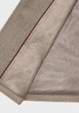 Valeria Floral Moth Embroidered Herringbone Longline Coat