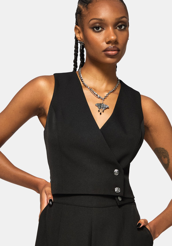 Iris Celestial Tailored Wrap Over Button Waistcoat