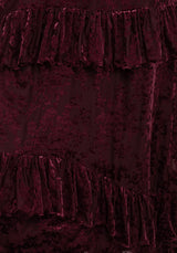 Monotropa Floral Flocked Velour Frill Midaxi Dress