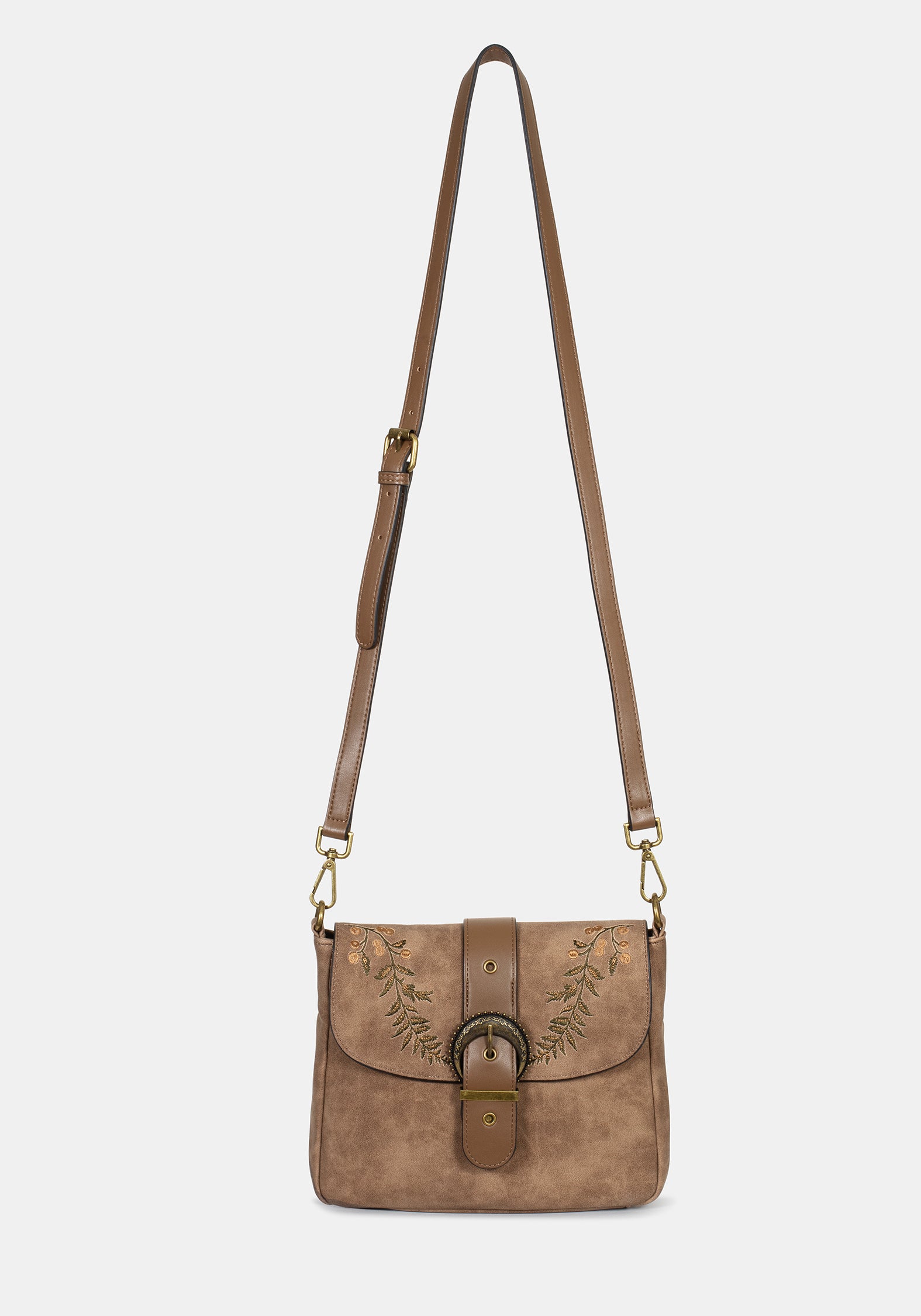 Physis Kunst- Suede Farn Bestickt Schulter Tasche