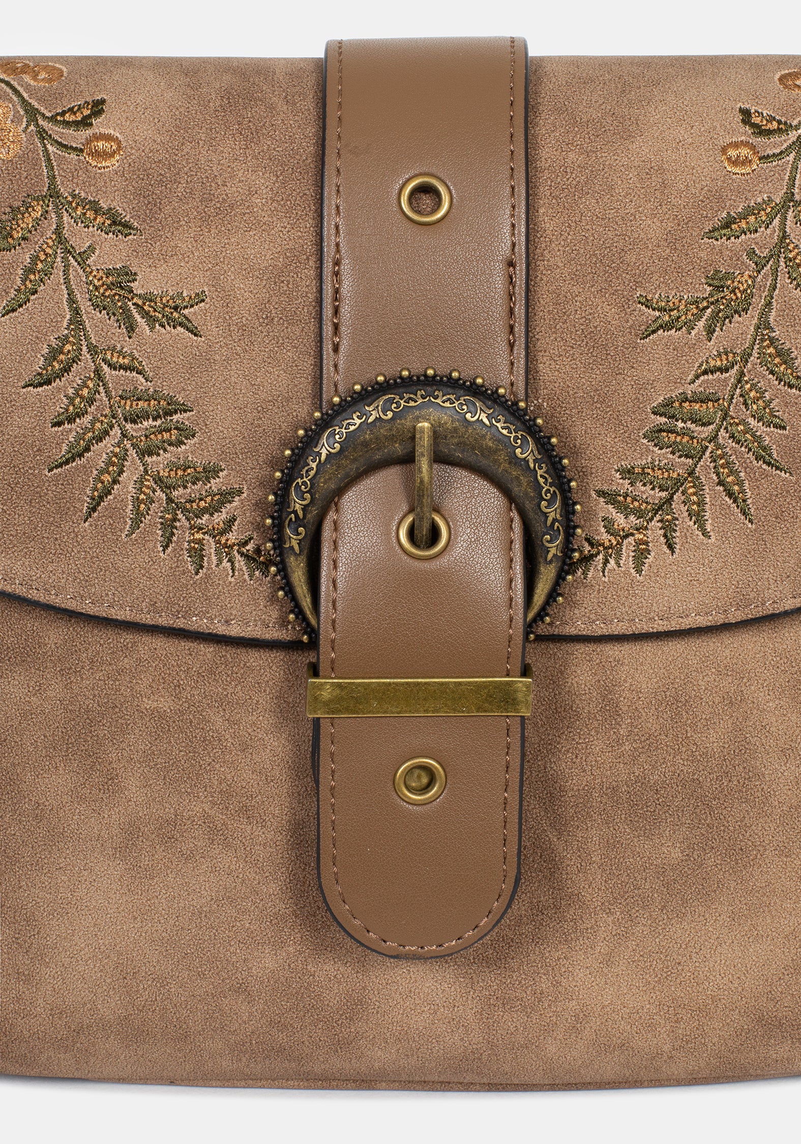 Physis Kunst- Suede Farn Bestickt Schulter Tasche