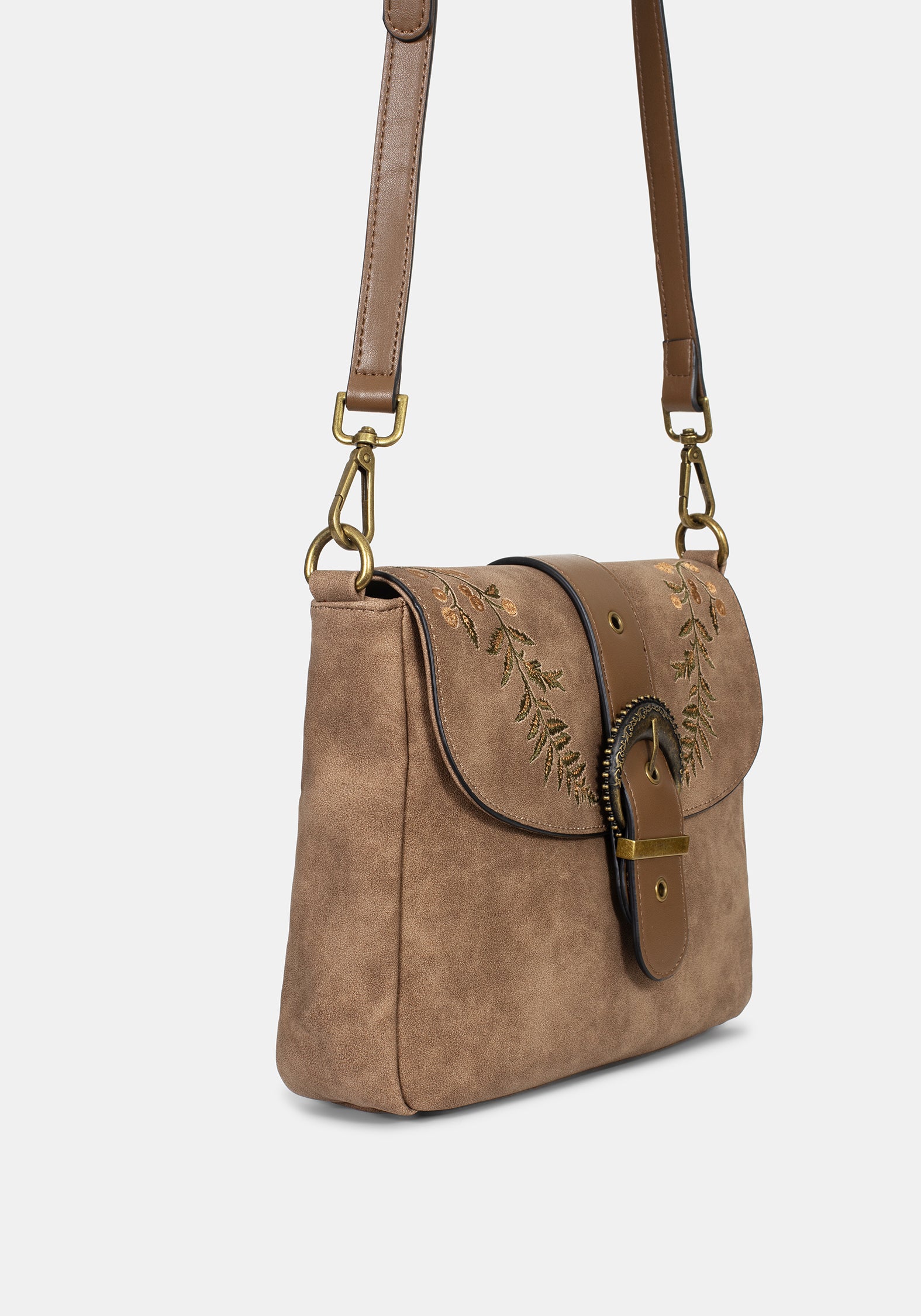 Physis Kunst- Suede Farn Bestickt Schulter Tasche