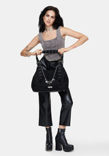 Ophelia Black Belted Shoulder Bag