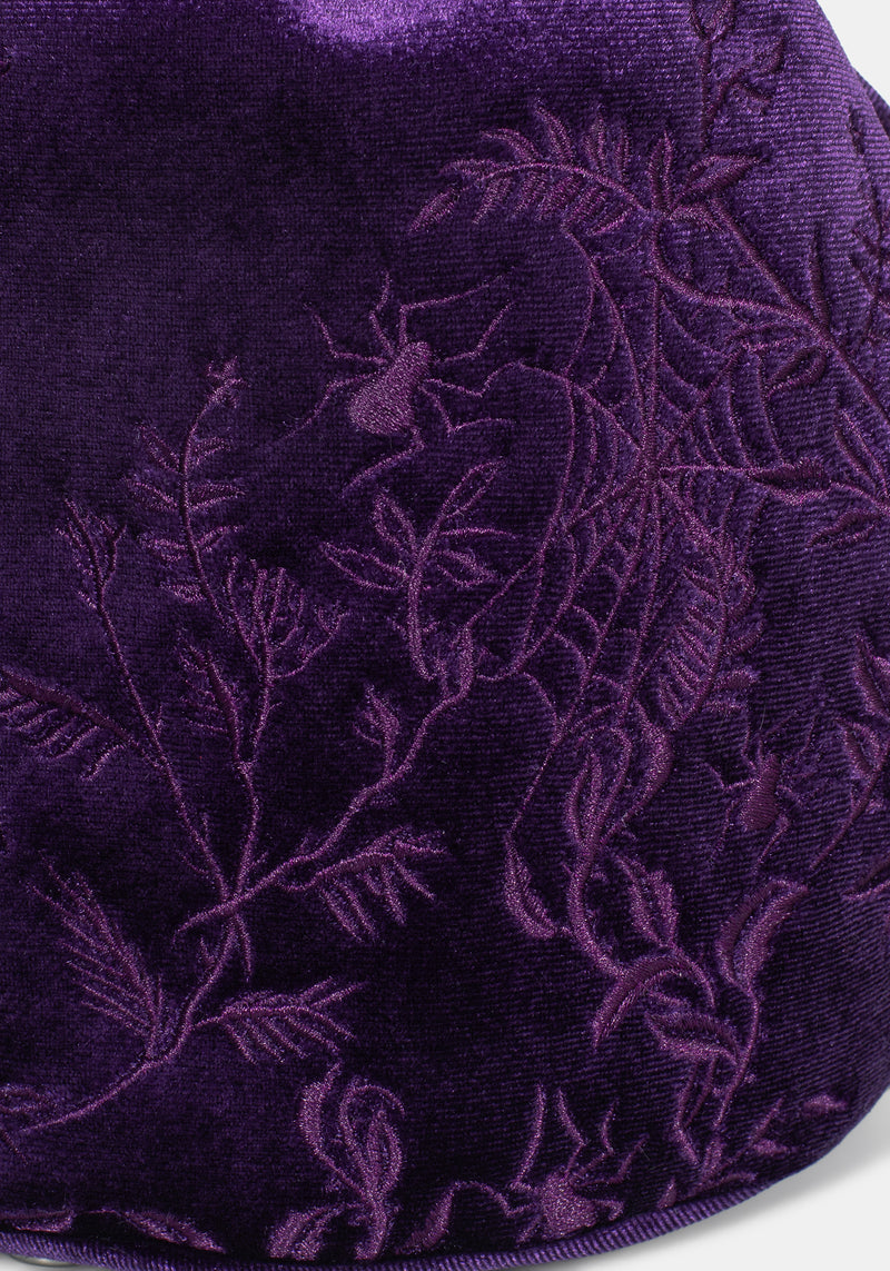 Tamsin Purple Velvet Bucket Bag