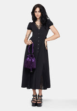 Tamsin Purple Velvet Bucket Bag