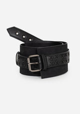 Eugenia Cross Cut Out Detail Faux Suede Waist Belt