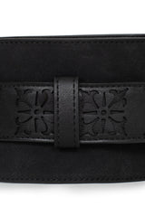 Eugenia Cross Cut Out Detail Faux Suede Waist Belt