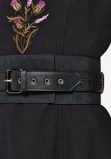 Eugenia Cross Cut Out Detail Faux Suede Waist Belt