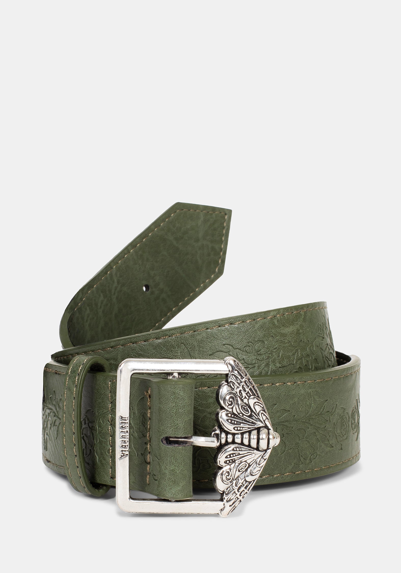 Rosamoth Debossed Buckle Belt - Green