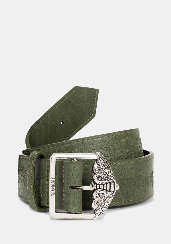 Rosamoth Debossed Buckle Belt - Green