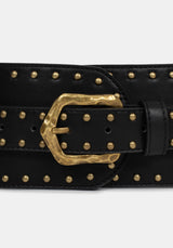 Brux Rivet Detail Buckled Waist Belt