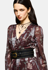 Brux Rivet Detail Buckled Waist Belt