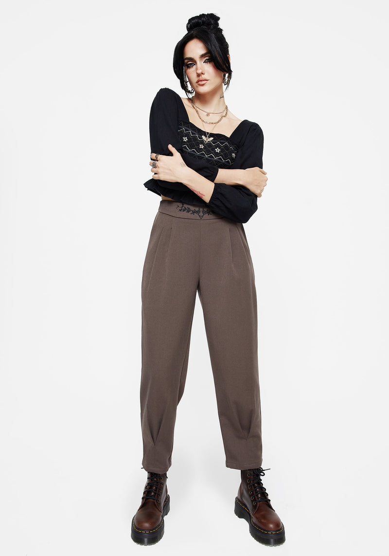 Woodruff Embroidered Balloon Leg Trouser