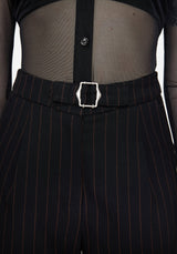 Enyo Belt Detail Stripe Wide Leg Trouser
