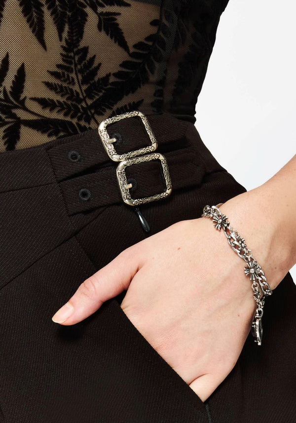 Phoebe Buckle Detail Mini Skirt