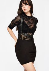 Phoebe Buckle Detail Mini Skirt