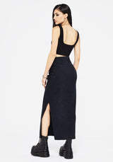 Christina Washed Rib Cotton Maxi Skirt