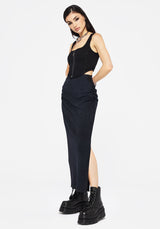 Christina Washed Rib Cotton Maxi Skirt