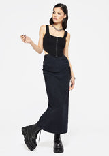 Christina Washed Rib Cotton Maxi Skirt