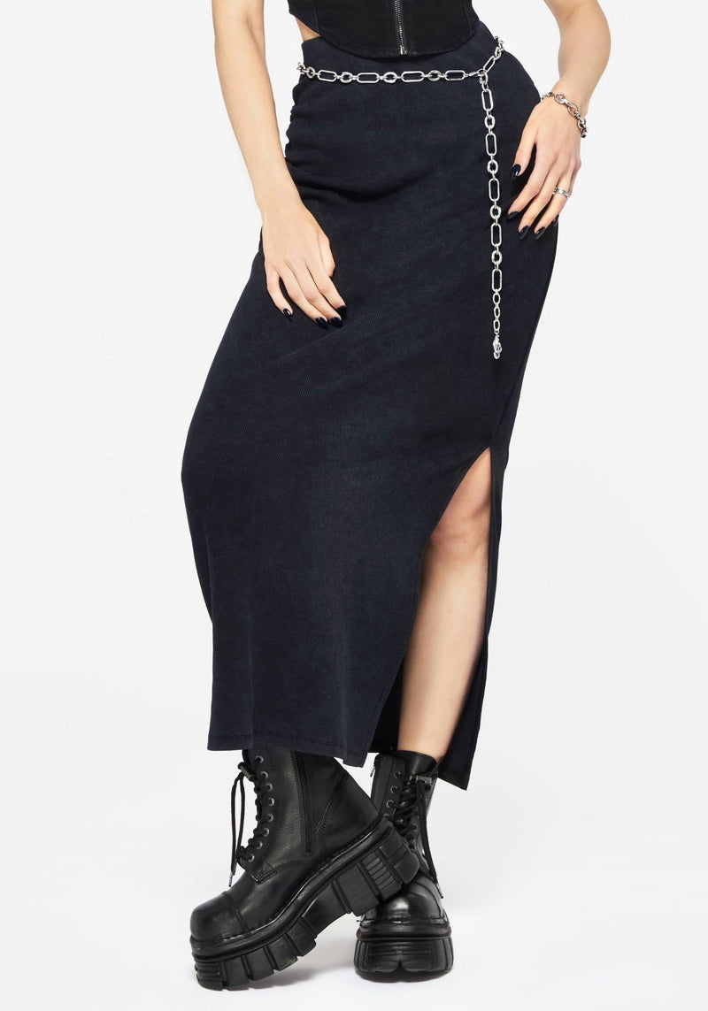 Christina Washed Rib Cotton Maxi Skirt