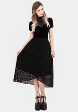 Faustina Flocked Chiffon Mock Wrap Midaxi Skirt
