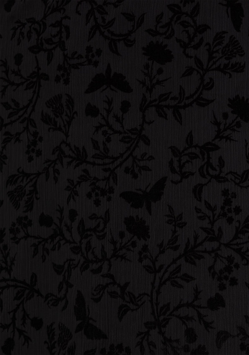 Faustina Flocked Chiffon Mock Wrap Midaxi Skirt