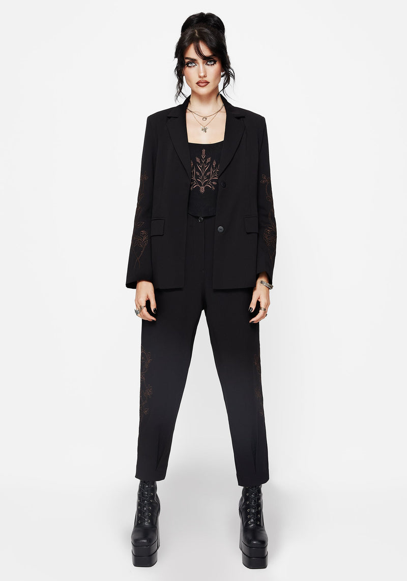 Renita Embroidered Tapered Tailored Trouser