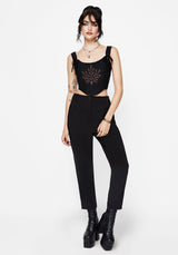 Renita Embroidered Tapered Tailored Trouser