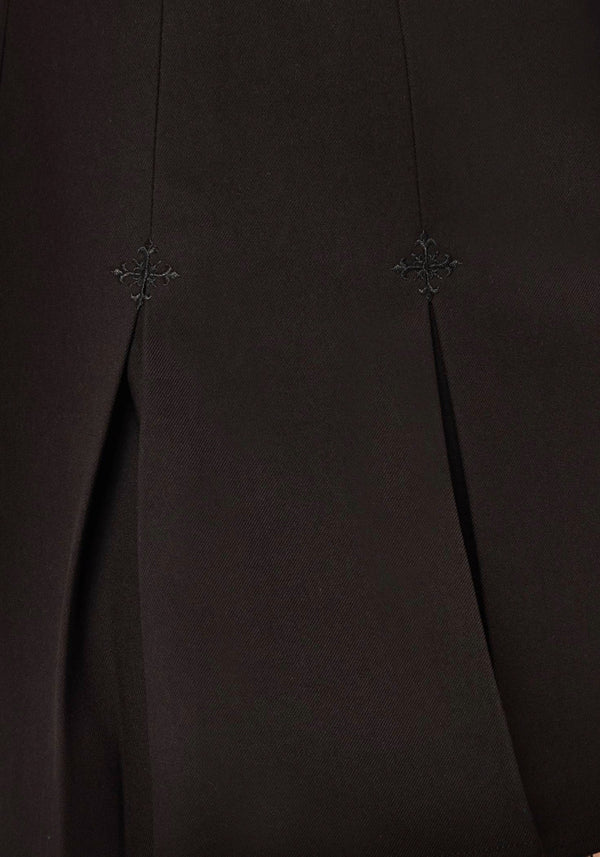 Soul Embroidered Pleated Mini Skirt