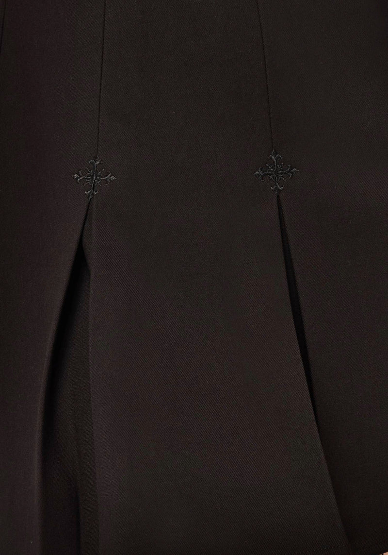 Soul Embroidered Pleated Mini Skirt