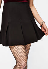 Soul Embroidered Pleated Mini Skirt