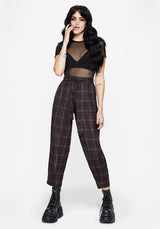 Kalma Check Tie Belt Tapered Trouser