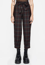 Kalma Check Tie Belt Tapered Trouser