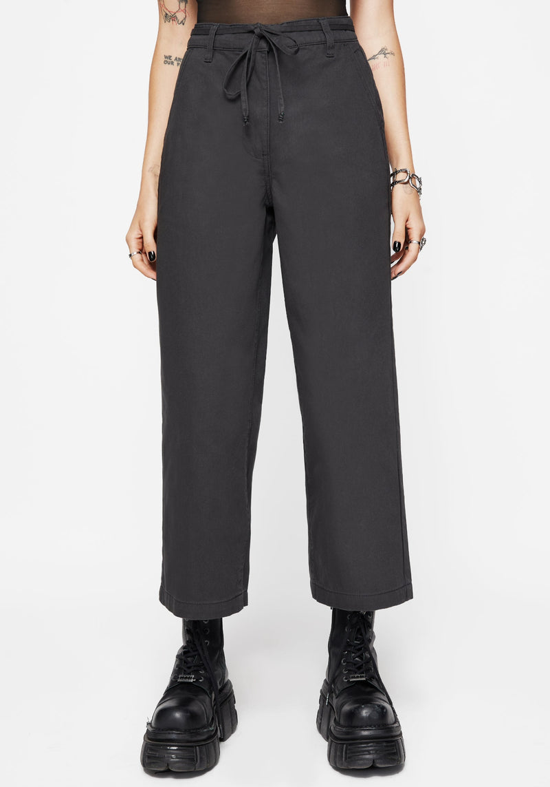 Octavia Tie Waist Snake Trim Wide Leg Trouser