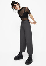 Octavia Tie Waist Snake Trim Wide Leg Trouser