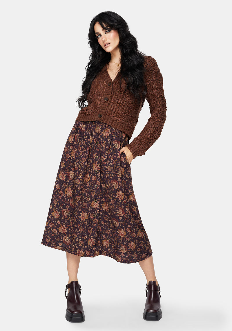 Skye Button Down Midi Skirt