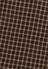 Terra Cotton Check Midi Skirt - Brown