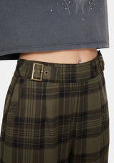 Cecily Buckle Detail Check Balloon Trousers