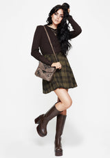 Cecily Prüfen Plissiert Mini Rock Mit Frosch Anhänger