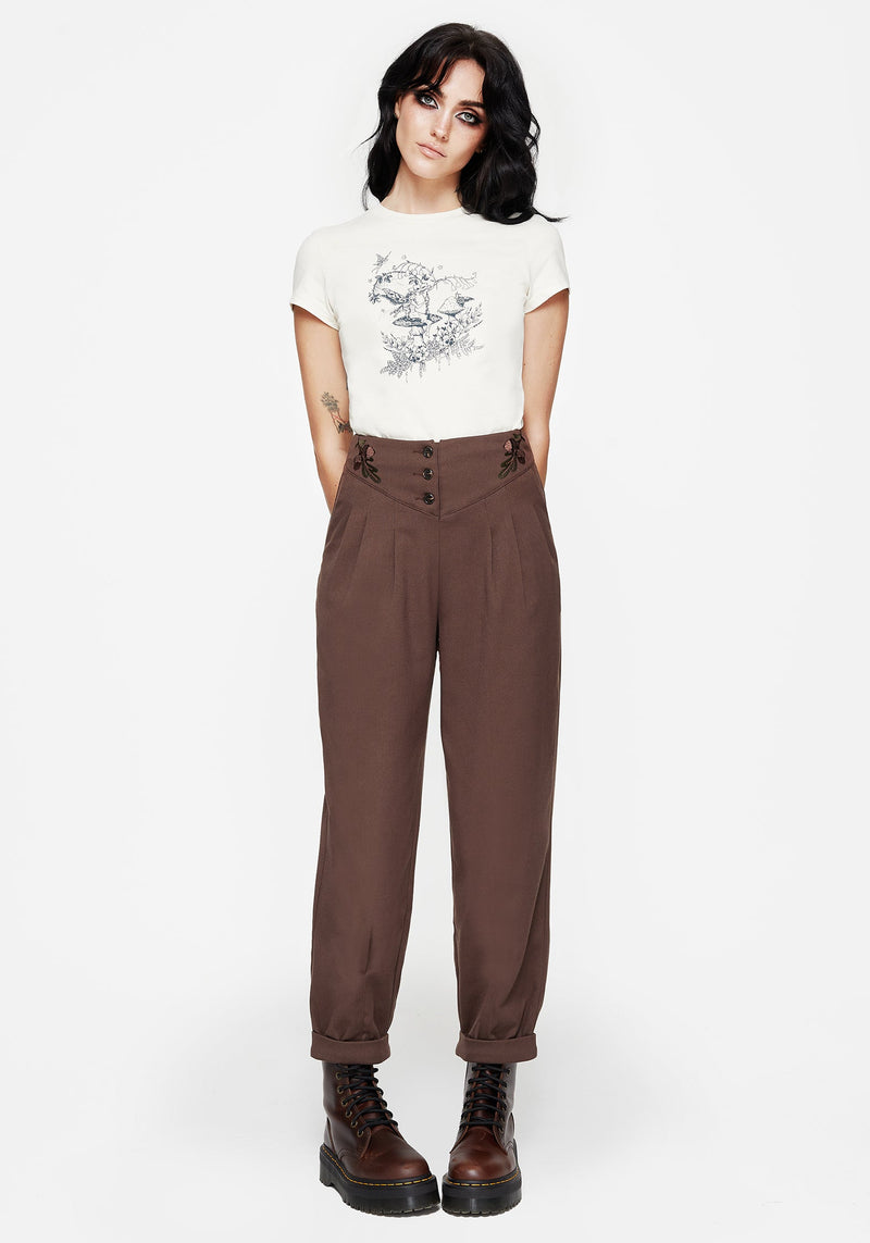 Marwood Acorn Embroidered Button Up Waist Balloon Trouser