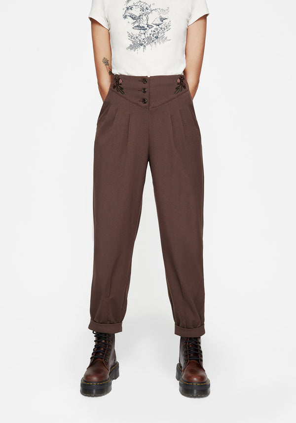 Marwood Acorn Embroidered Button Up Waist Balloon Trouser